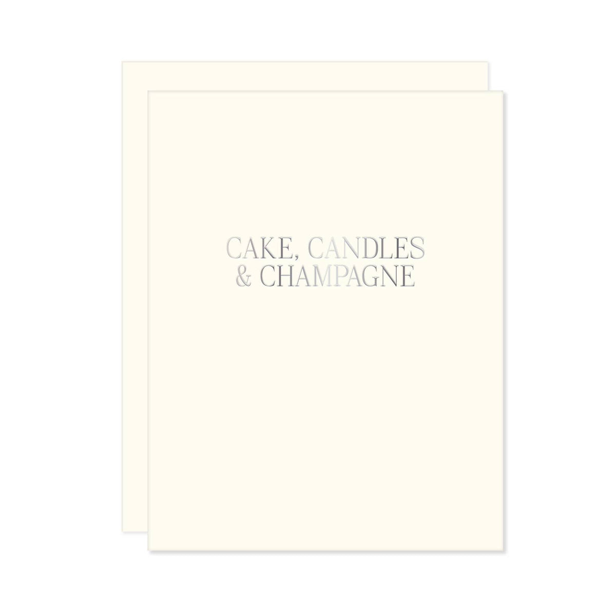 Cake, Candles & Champagne Foil Birthday Card