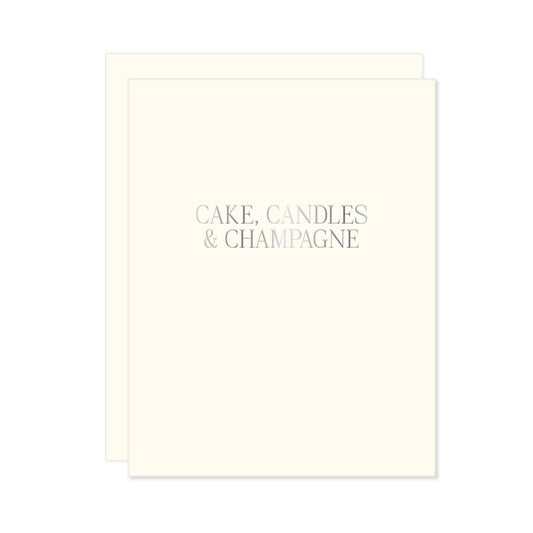 Cake, Candles & Champagne Foil Birthday Card