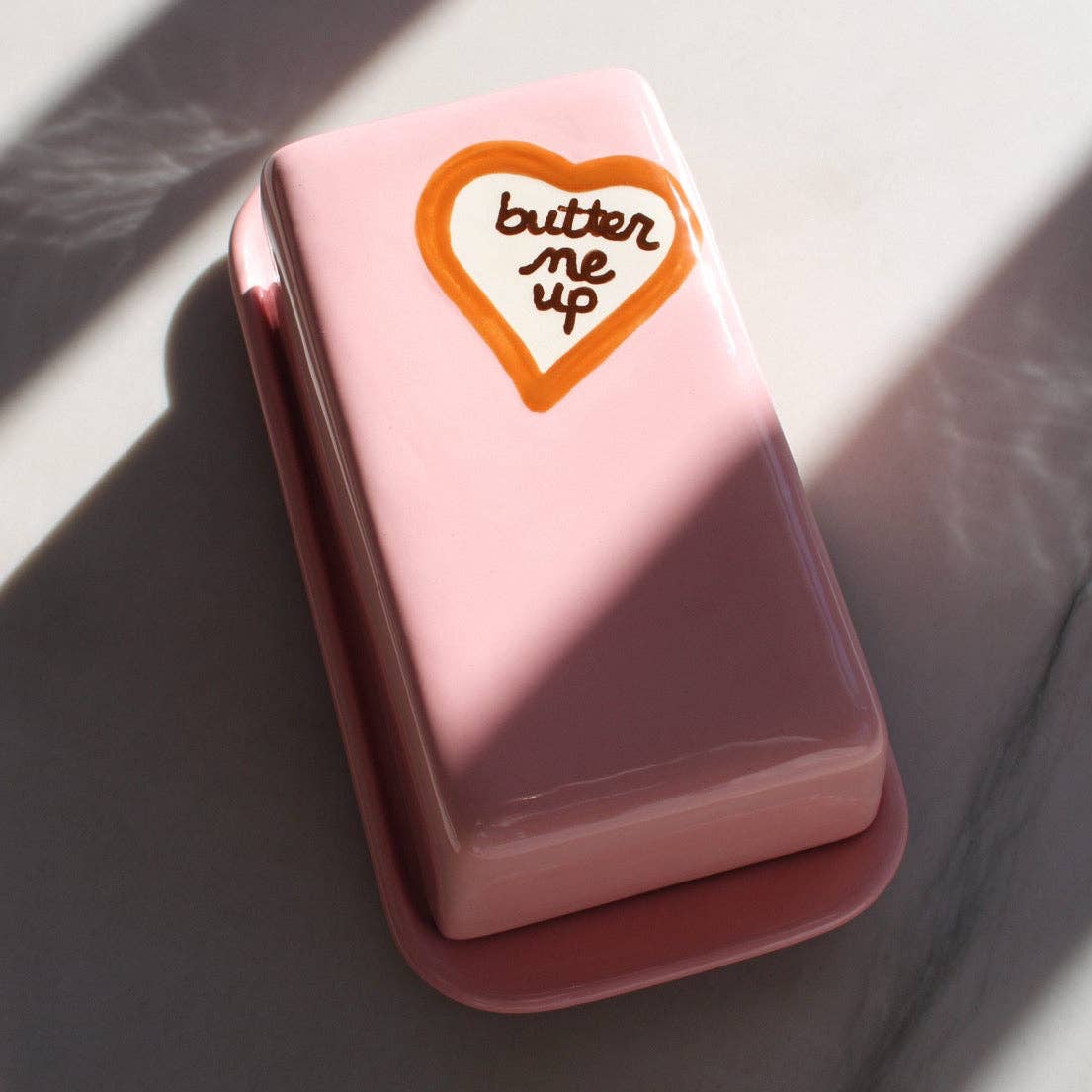 Hand Painted “Butter Me Up” Dish | European Butter Dish