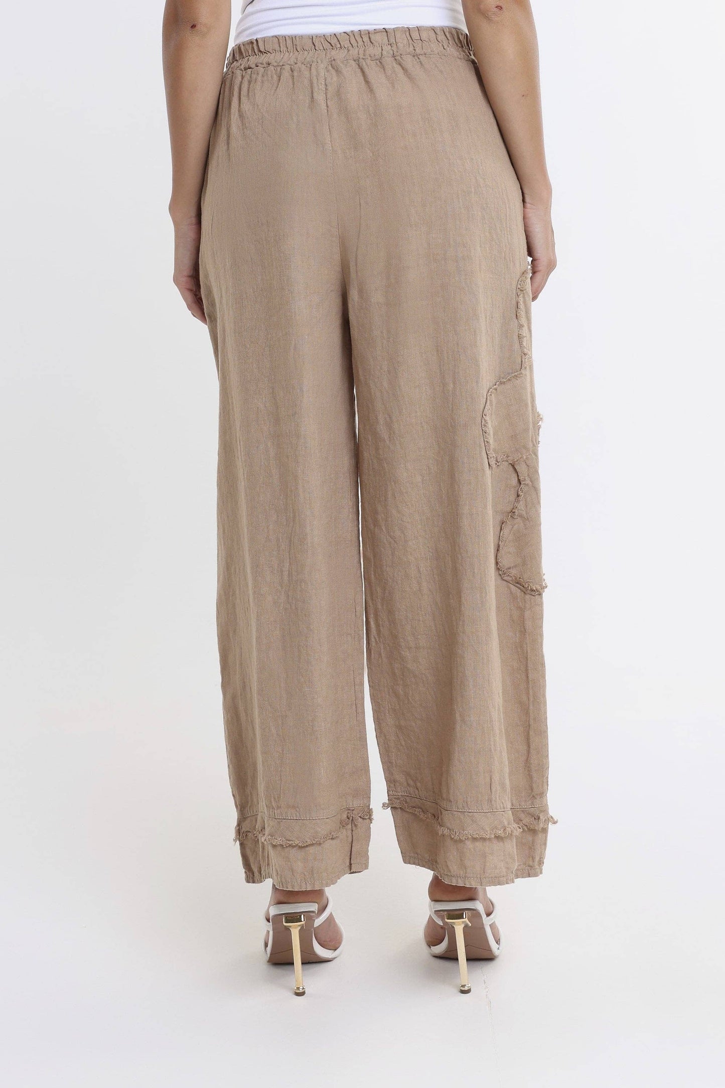 Raw Edge Linen Pant | Black