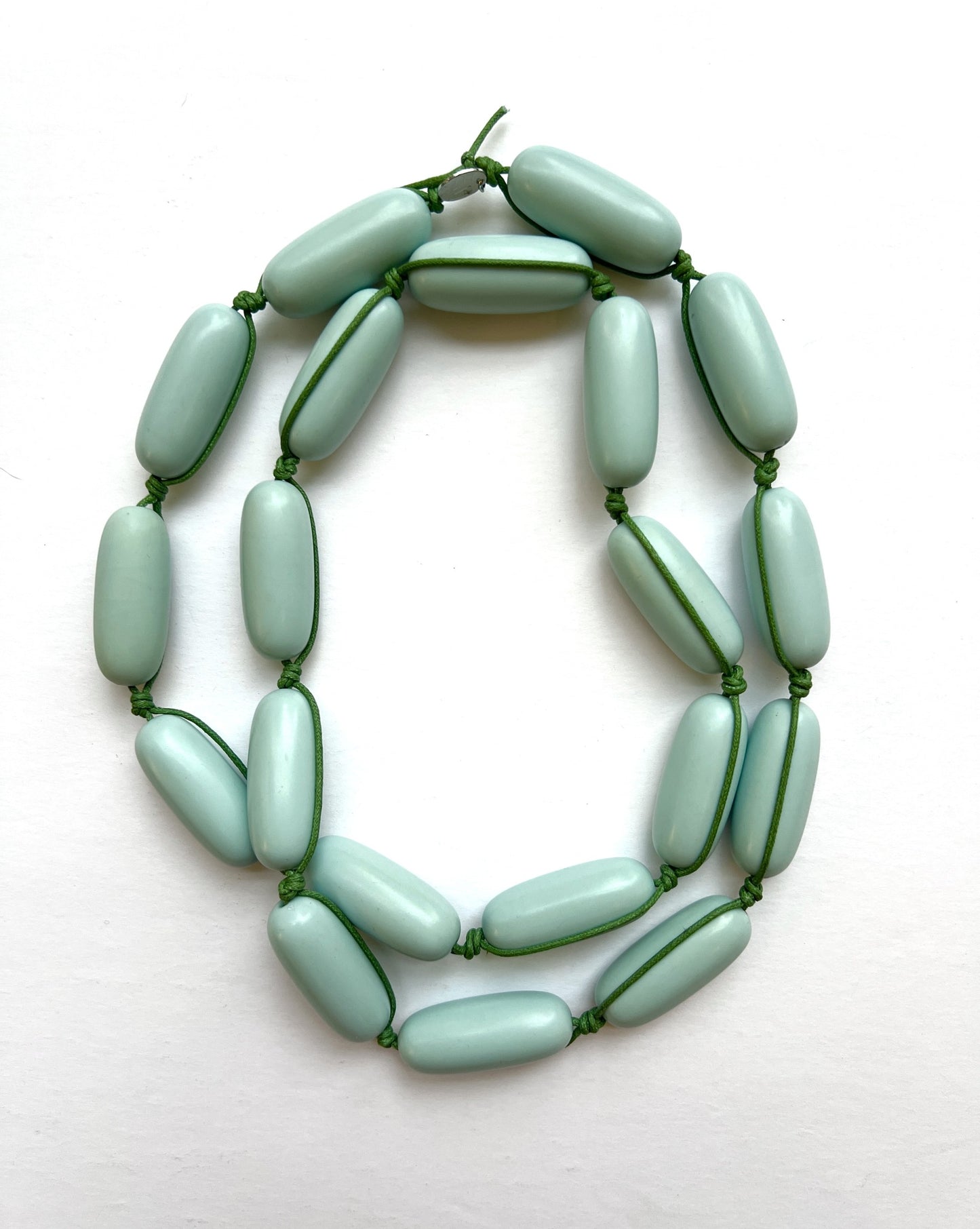 Resin Macrame Necklace | Cloud on Green Cord