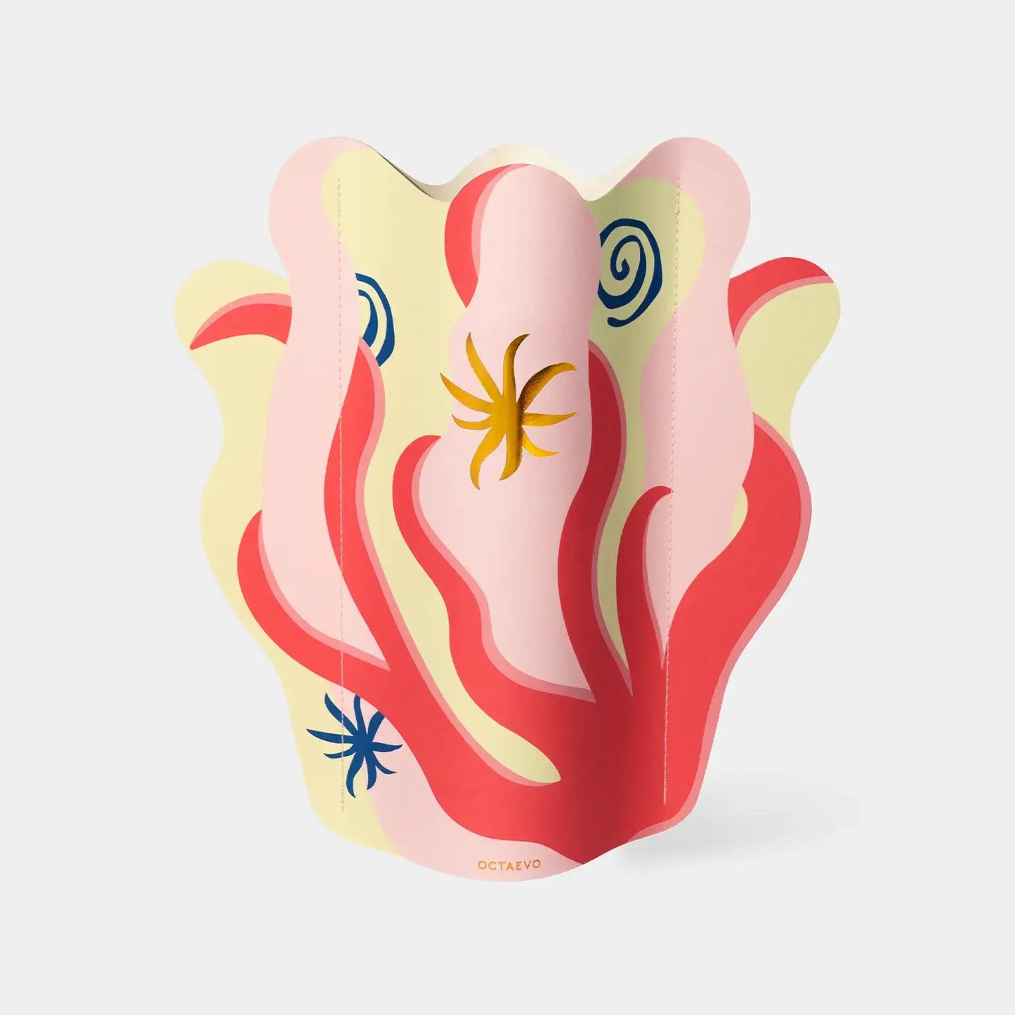 Paper Vase Amalfi Red, Flower Vase & Card Set