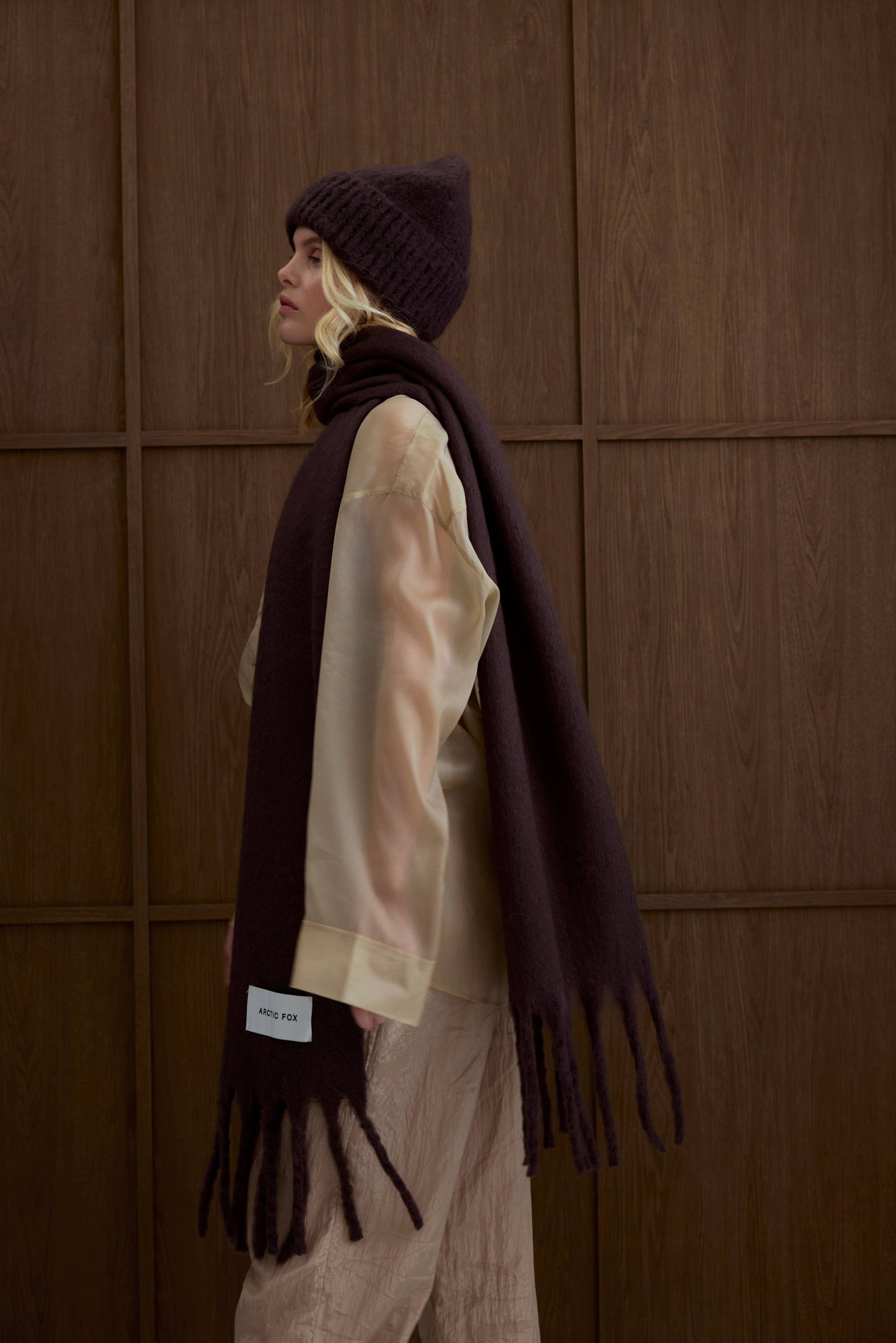 Ultra Soft Recycled Scarf | Ground Coffee