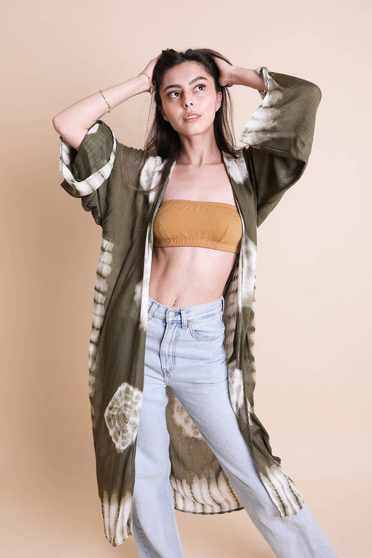 Tie-Dye Kimono | Olive