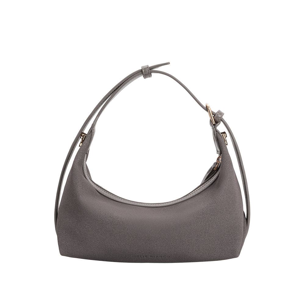 Recycled Vegan Suede Top Handle Bag | Gray