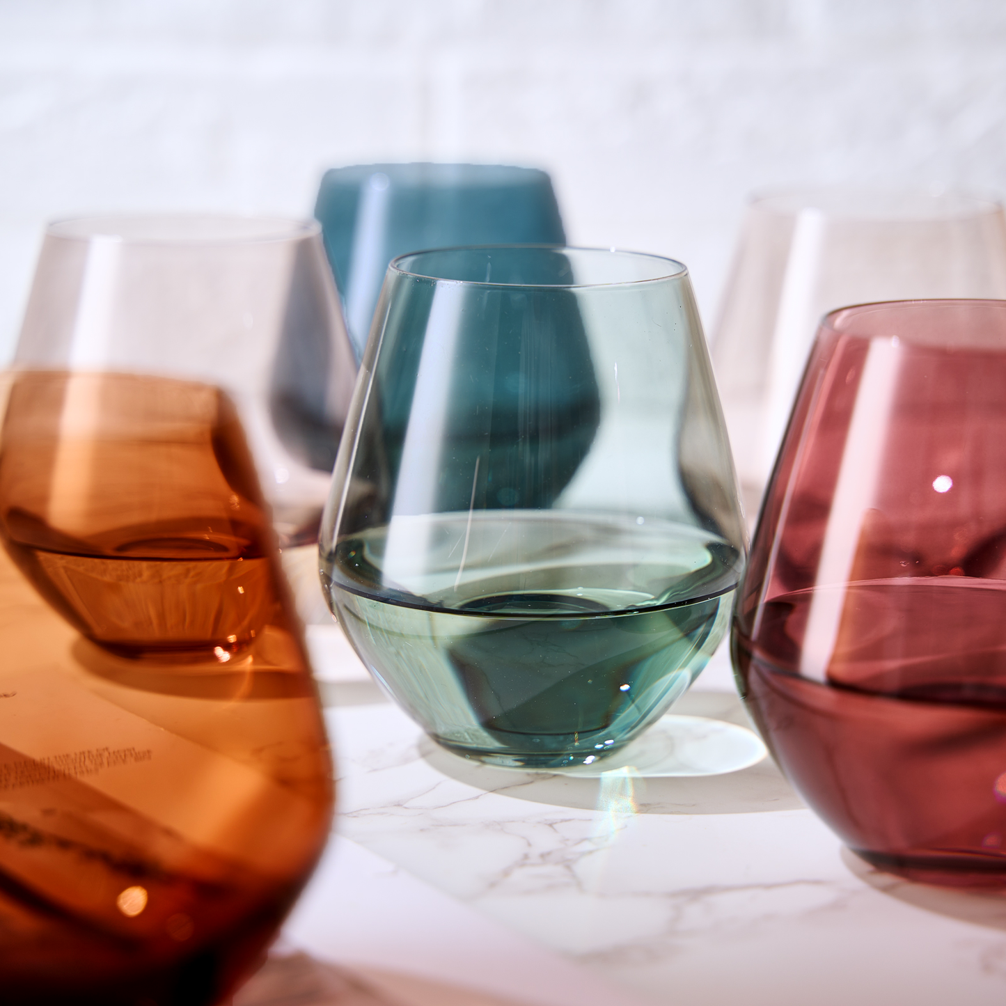 Stemless Wine Glasses | 6 set | Muted