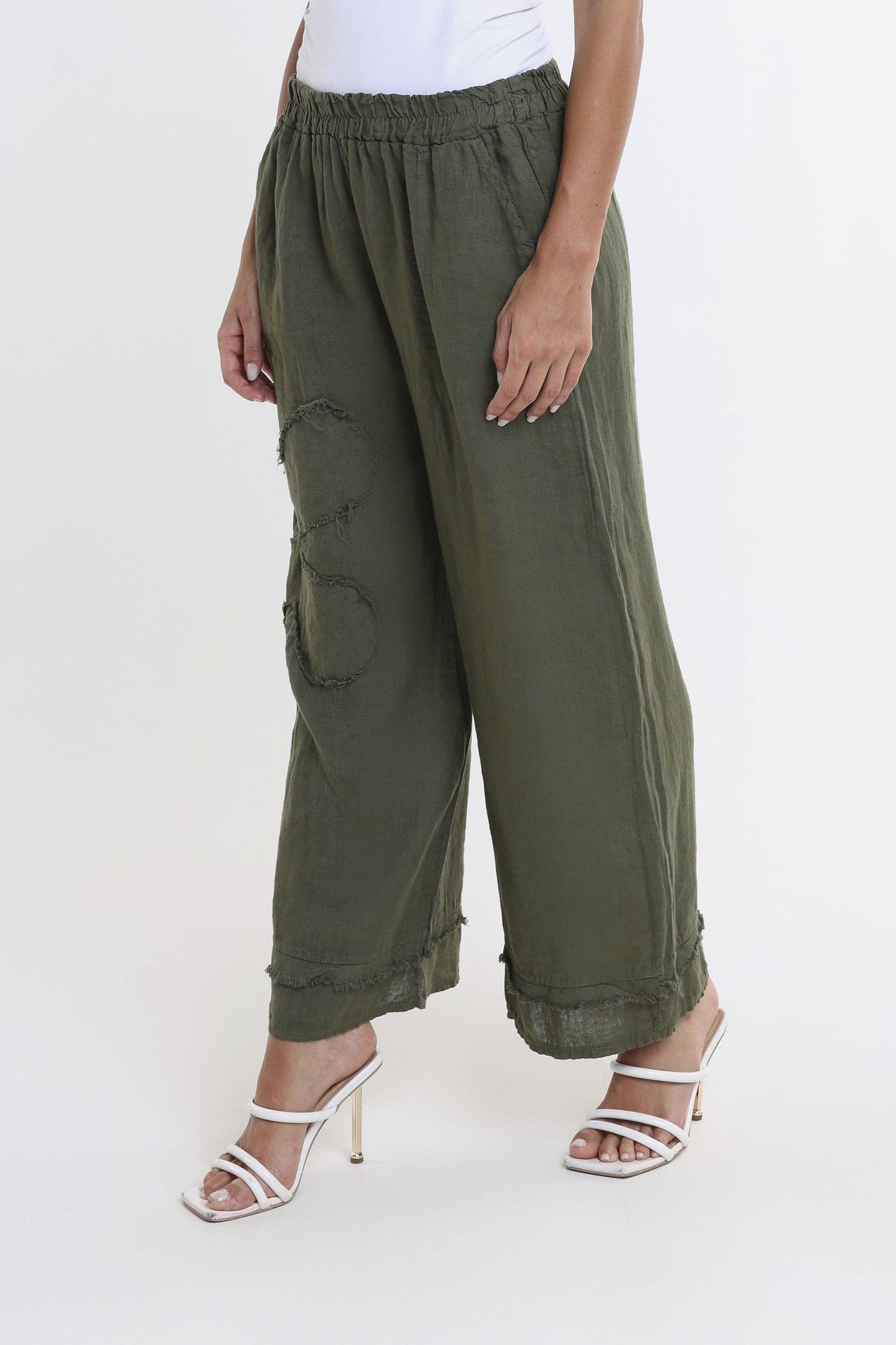 Raw Edge Linen Pant | Black