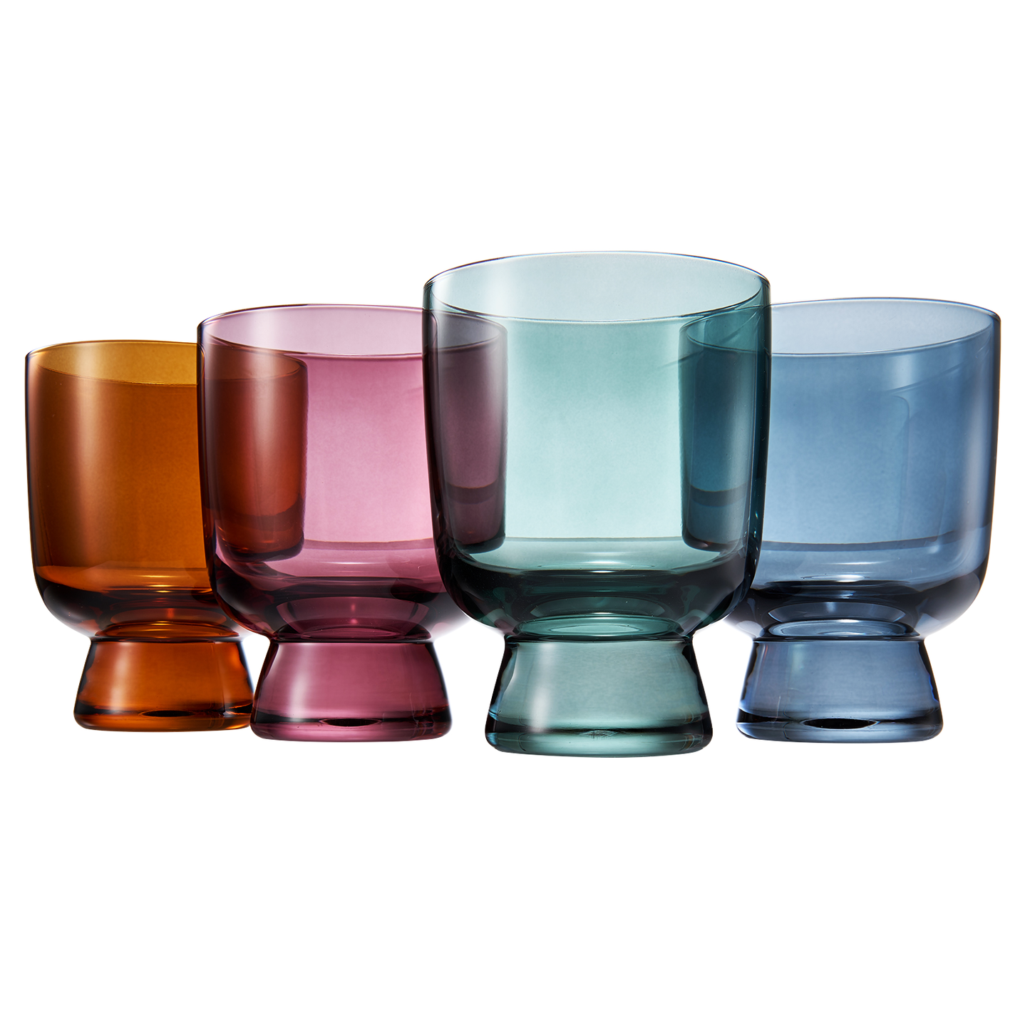 Murano Muted Colored Stackable Tumbler Glasses | Set of 4 | 8.1 oz