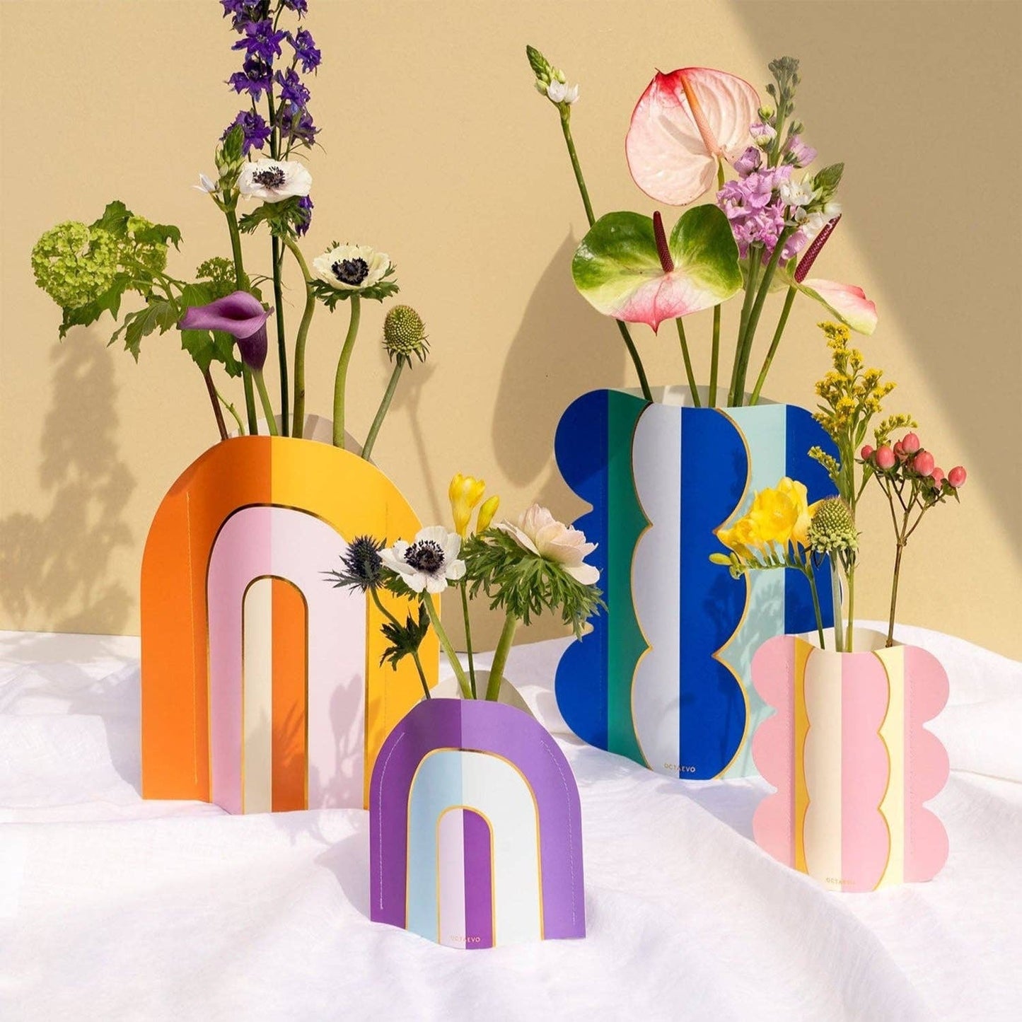 Paper Vase Riviera Arch, Flower Vase & Card Set