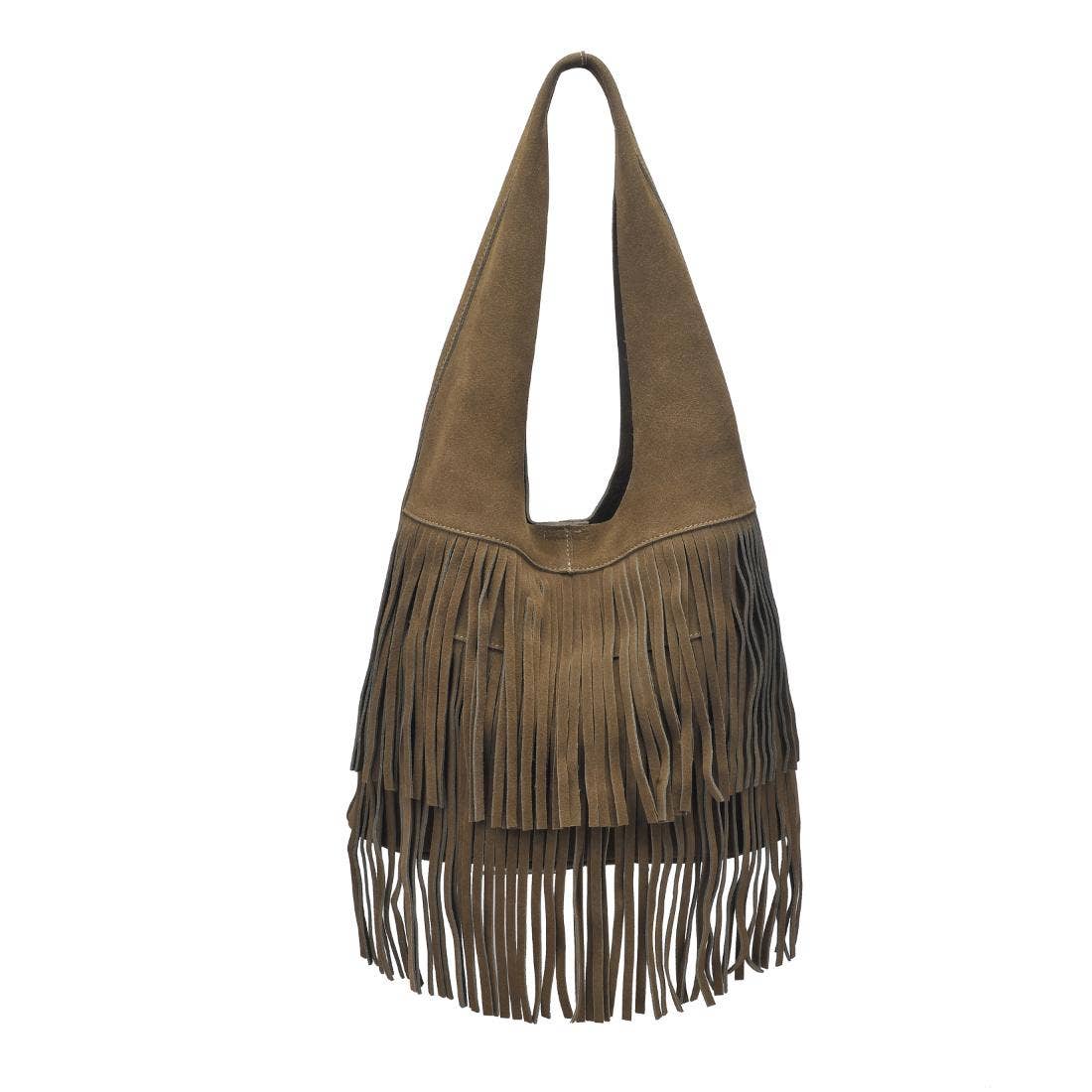 Bohemian Fringe Handbag | Olive