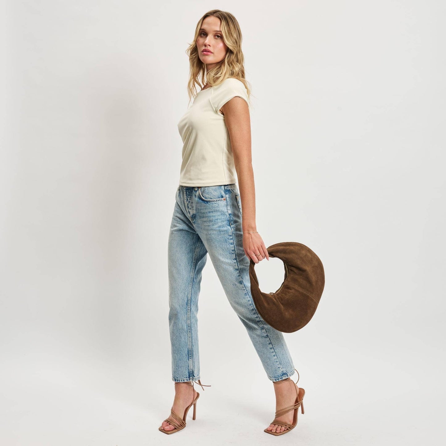 Genuine Suede Leather Handbag | Natural