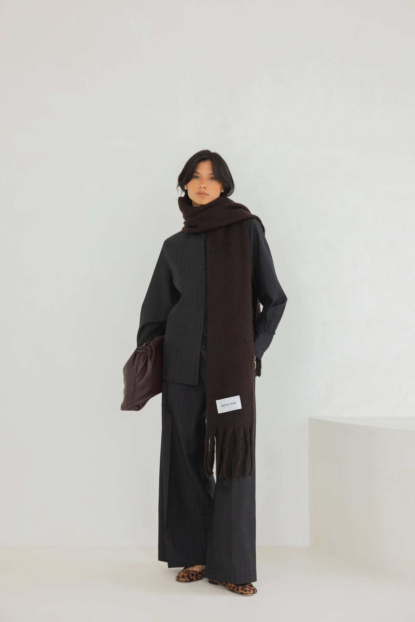 Ultra Soft Recycled Scarf | Ground Coffee