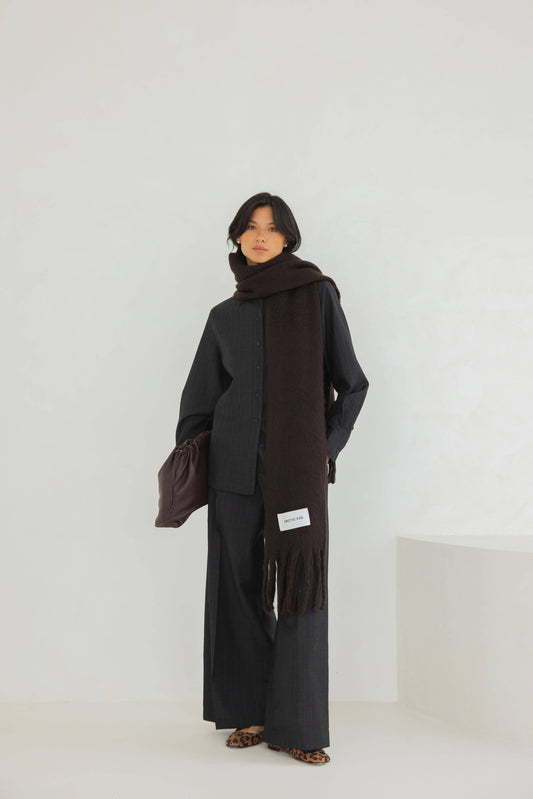 Ultra Soft Recycled Scarf | Ground Coffee