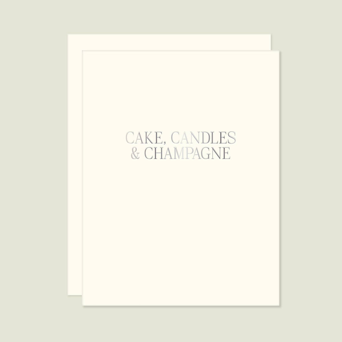 Cake, Candles & Champagne Foil Birthday Card