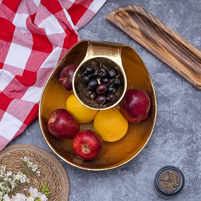 Chip & Dip Serving Bowl | Gold Brass Tiered