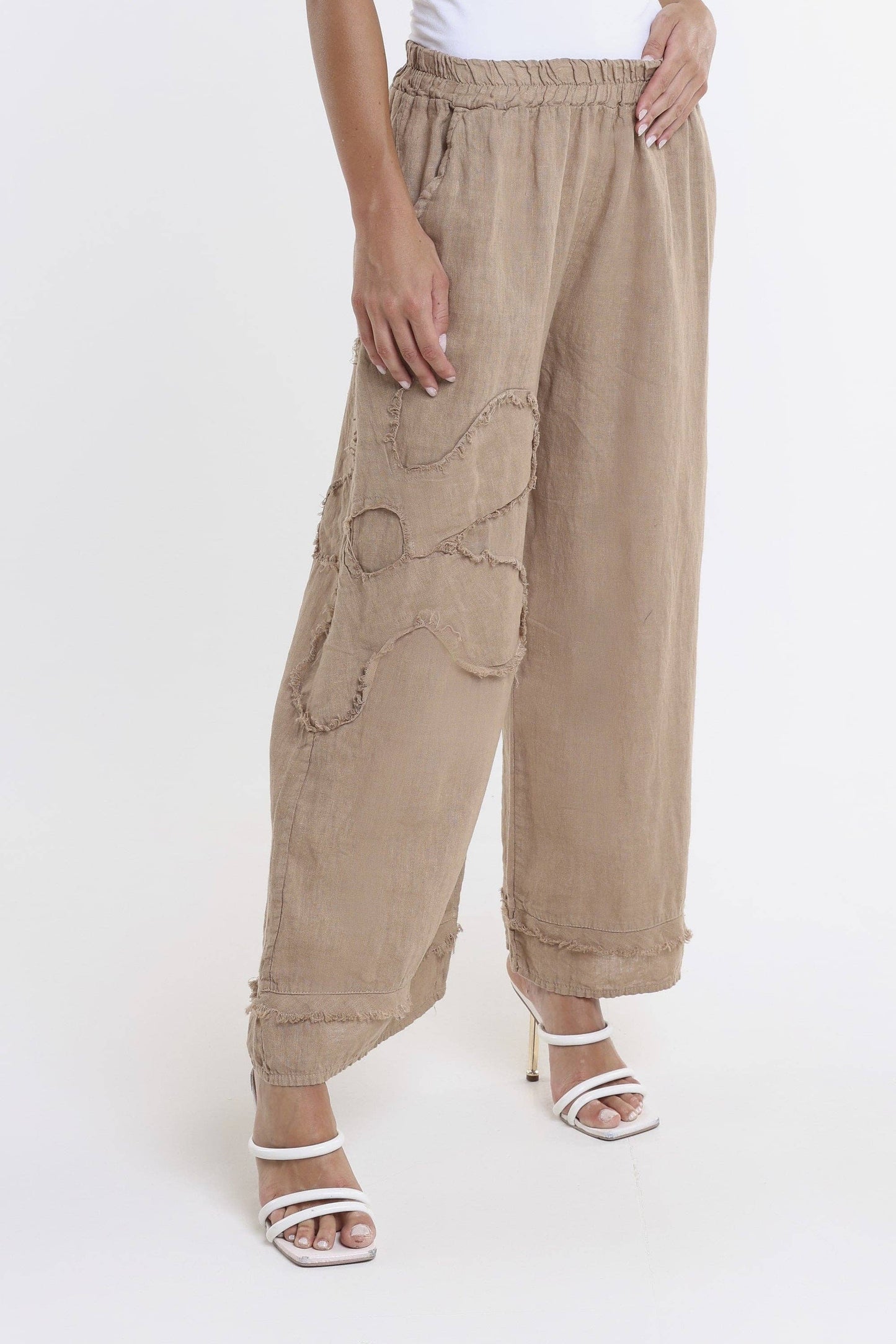 Raw Edge Linen Pant | Black