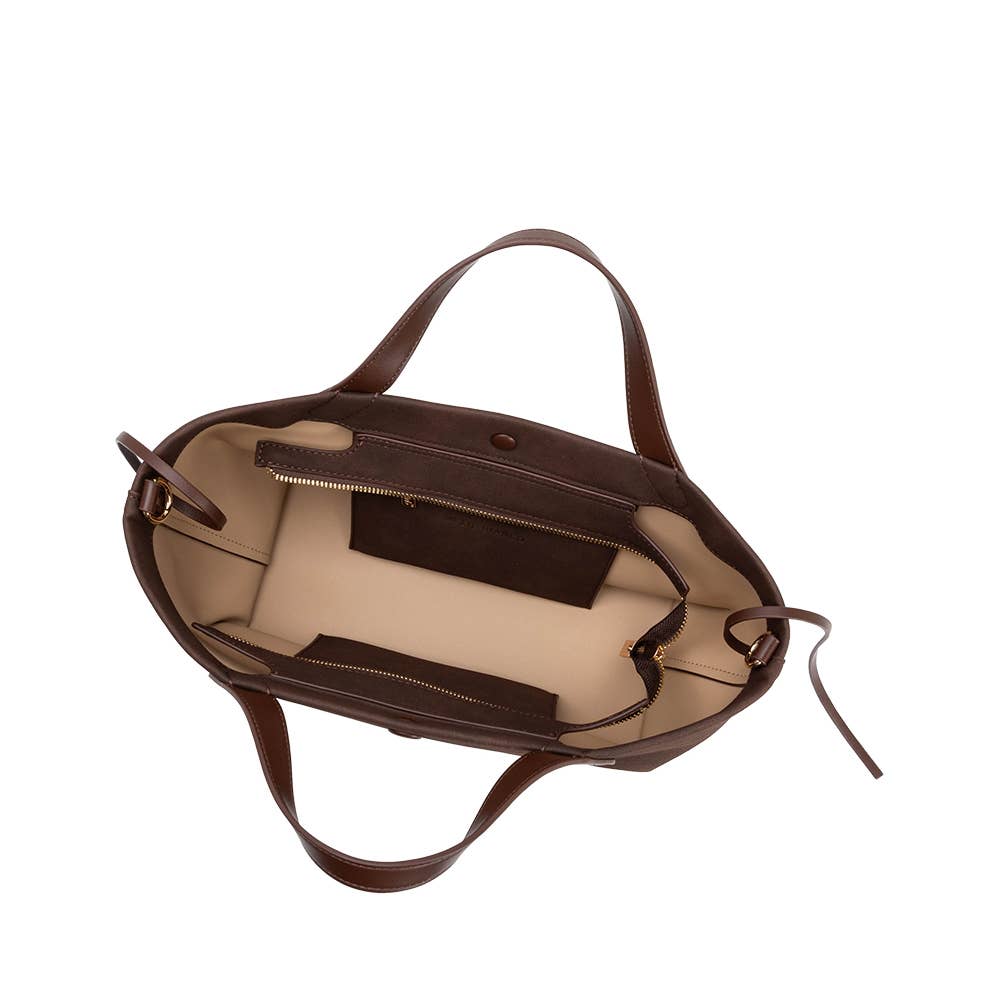 Recycled Vegan Suede Tote Bag | Chocolate