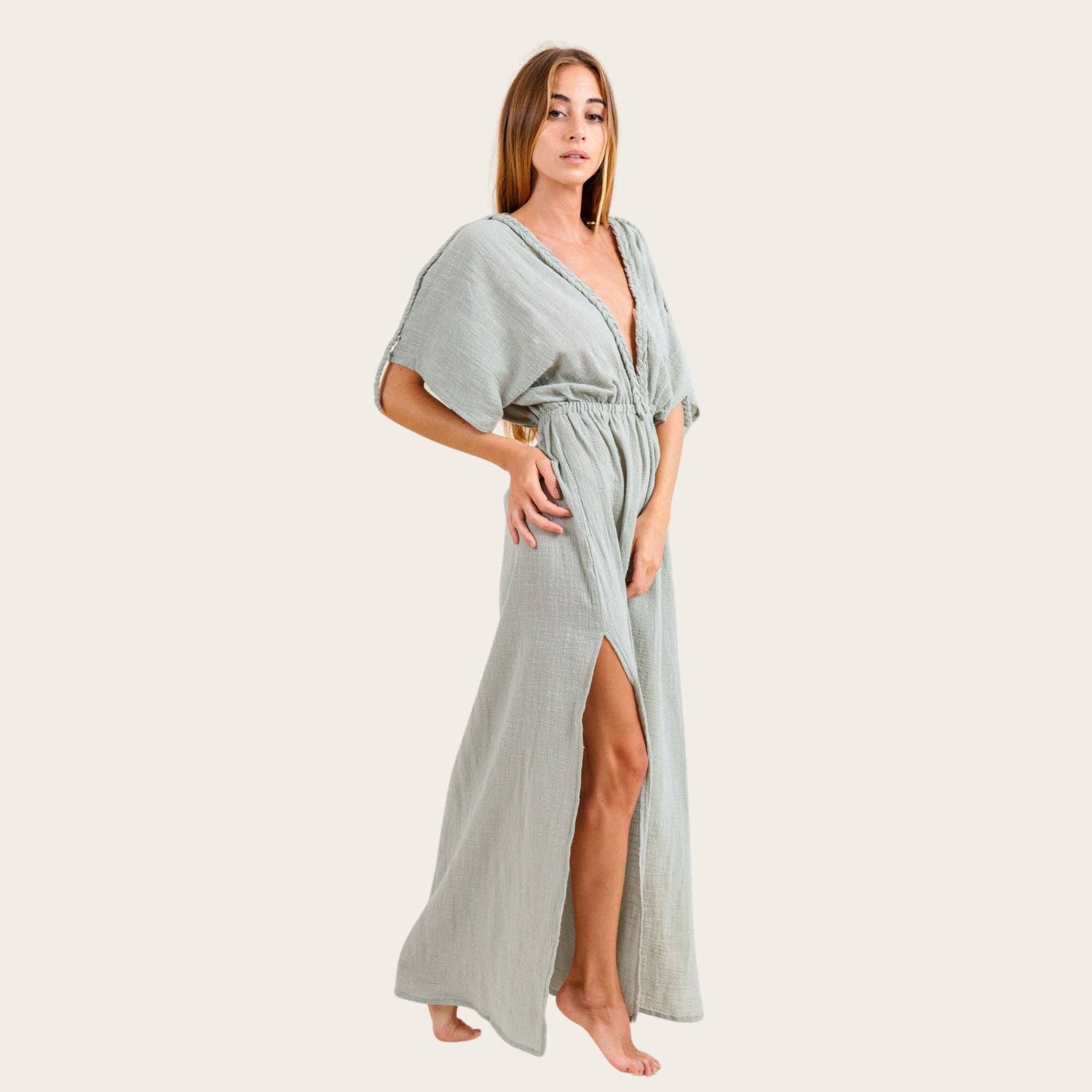 Boho Grecian Style Dress| Sage Green