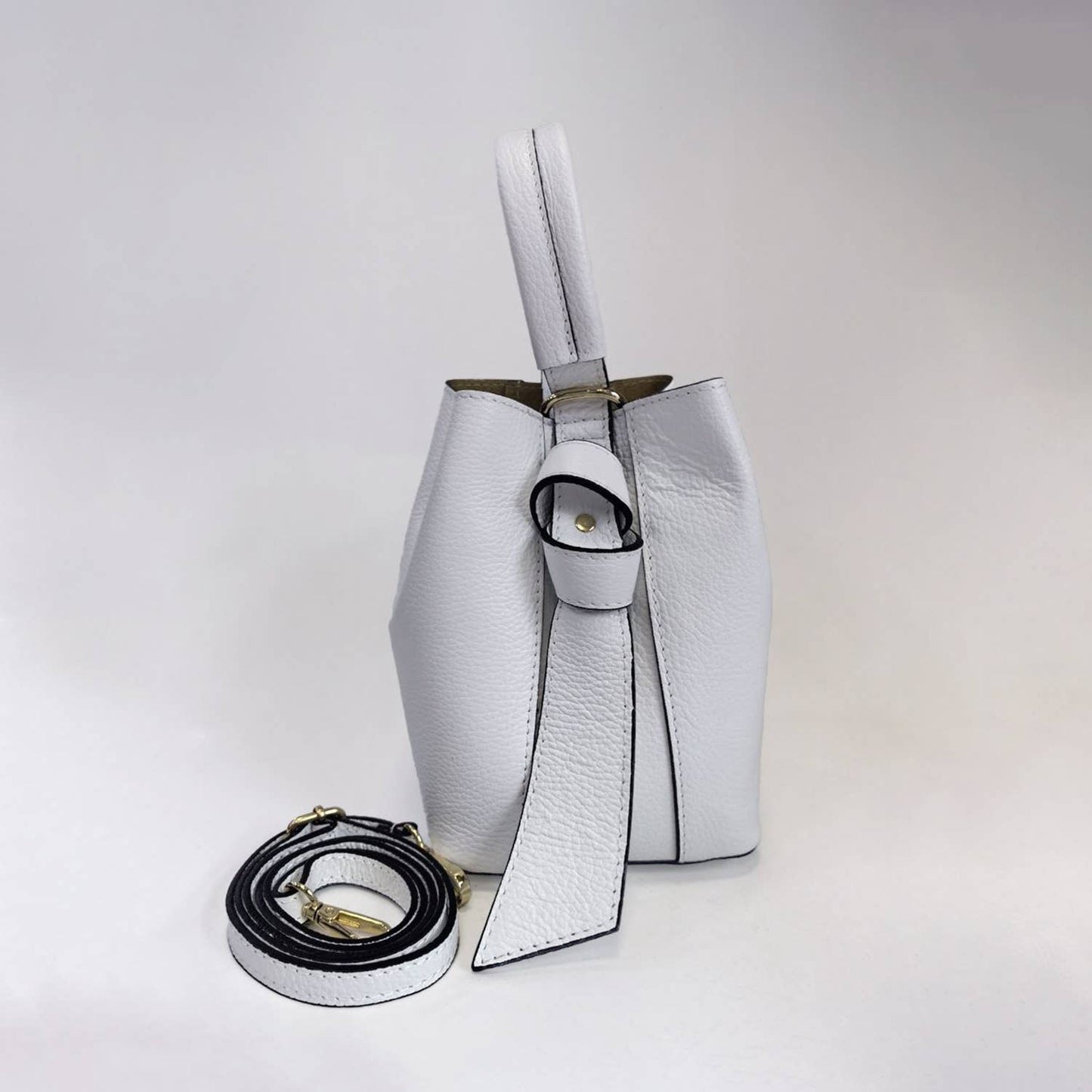 Italian Leather Convertible Handbag | Peanut