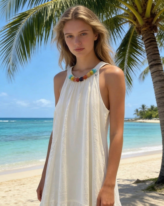 Beige Linen Long Dress | Boho House
