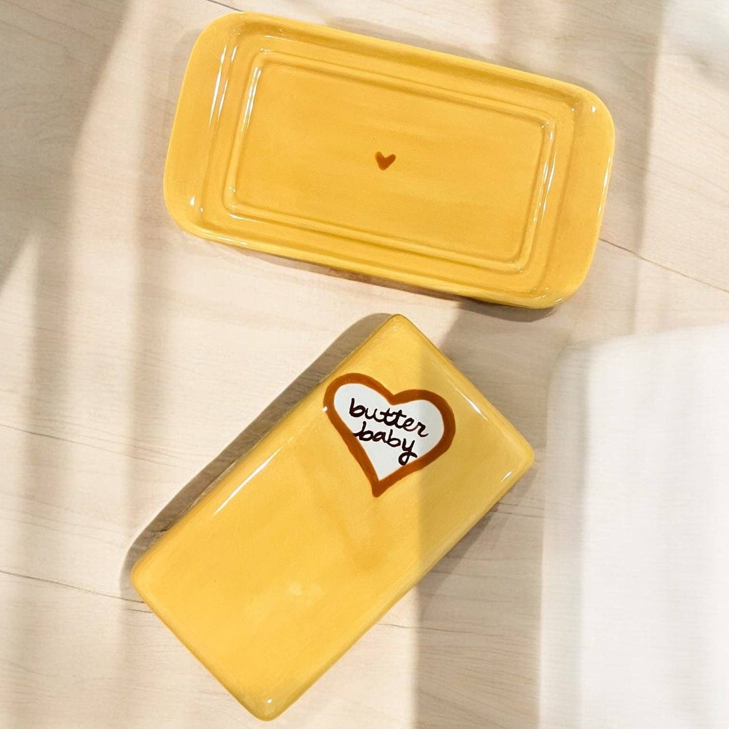 Hand Painted “Butter Baby” Dish | European Butter Dish