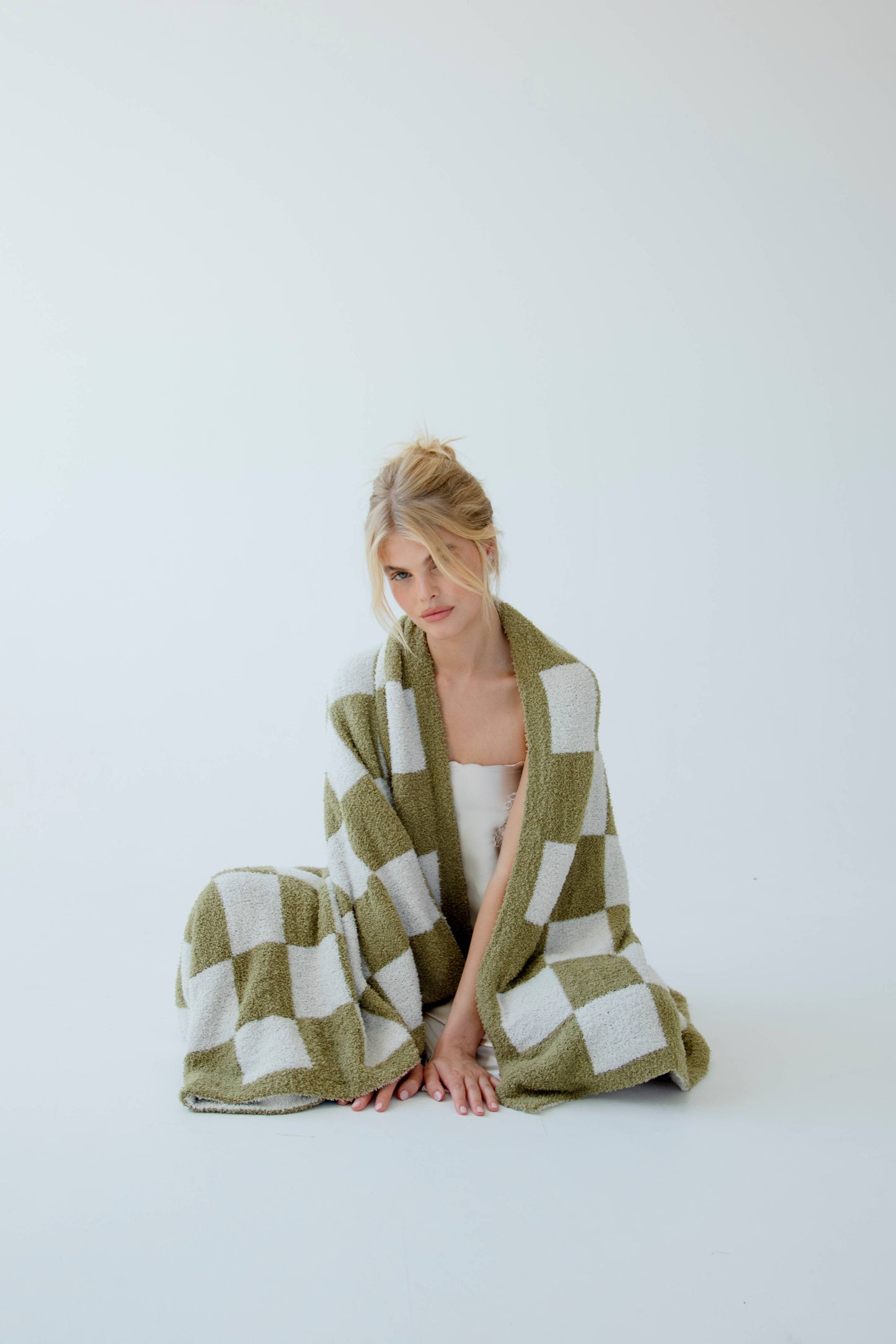 100% Recycled Throw | Khaki Check