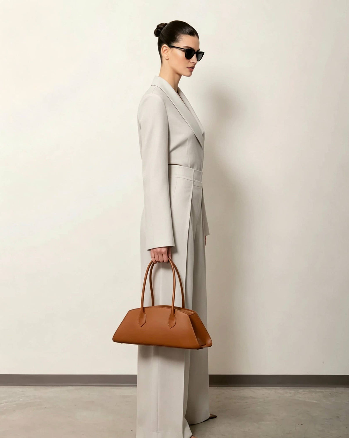 Italian Leather Baguette Bag