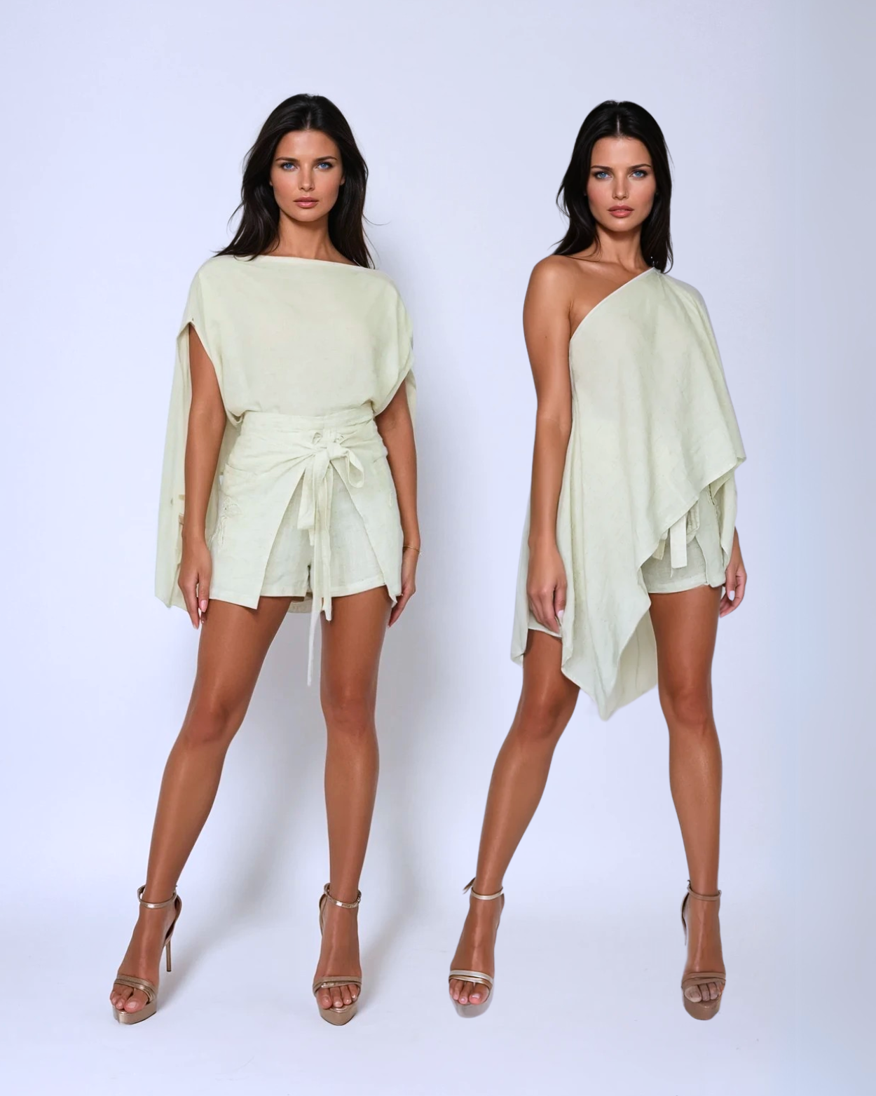 Cape Top | Black Linen | Extra Coverage