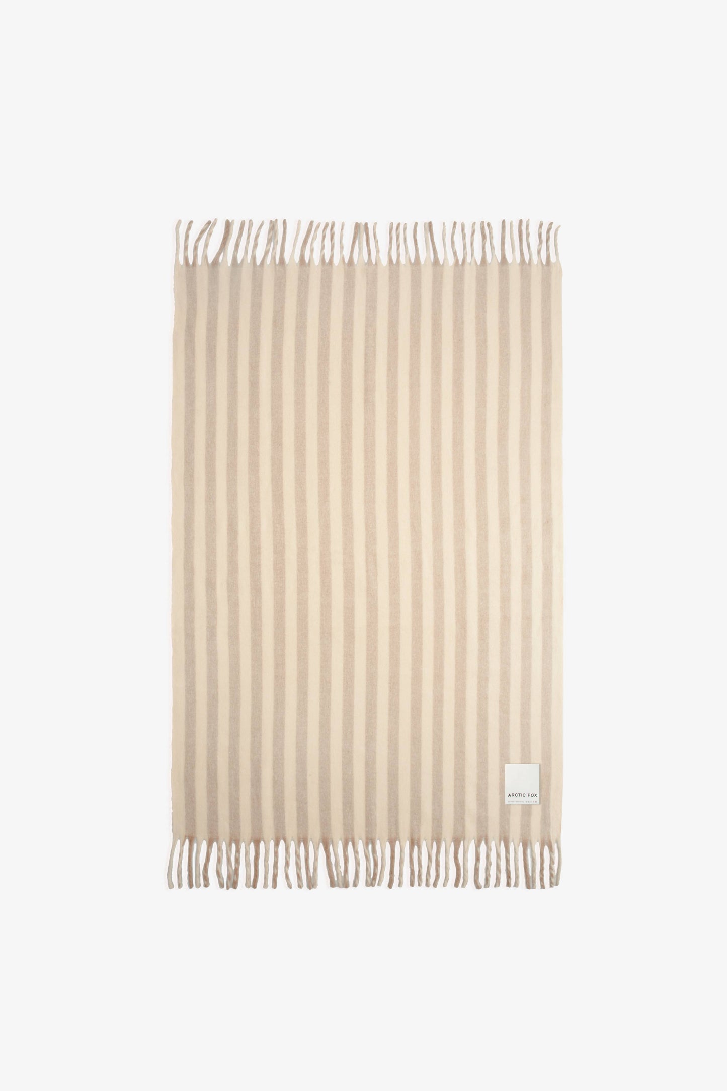 100% Recycled Throw | Pale Taupe Stripe
