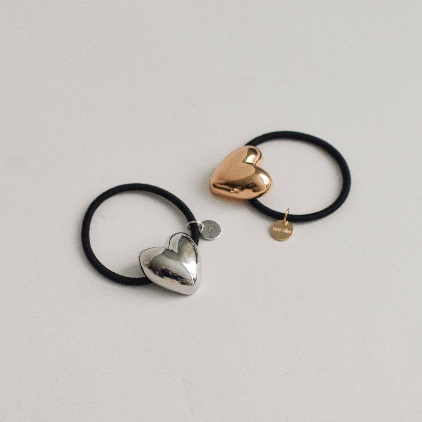 Heart-Shaped Metal Cuff Hair Tie | Silver