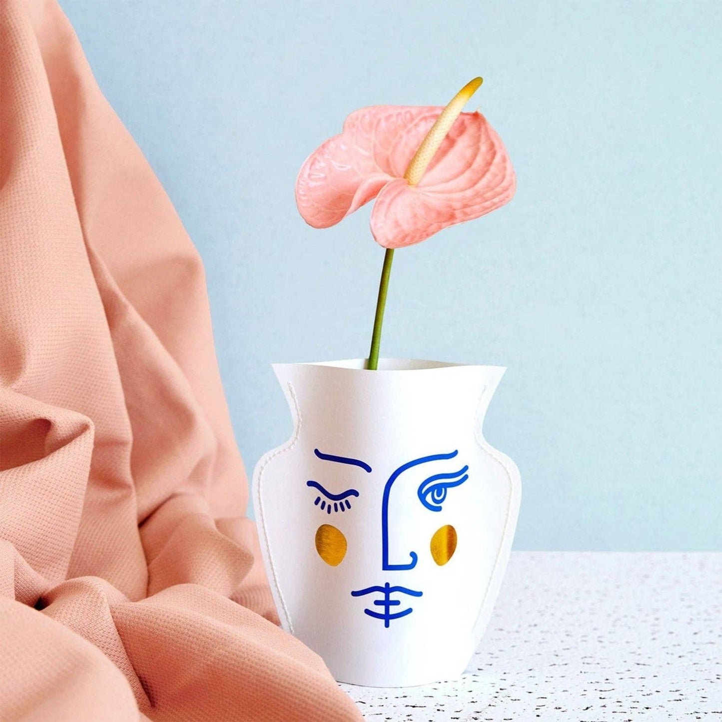 Janus Mini Paper Vase (Double-Sided) Flower Vase