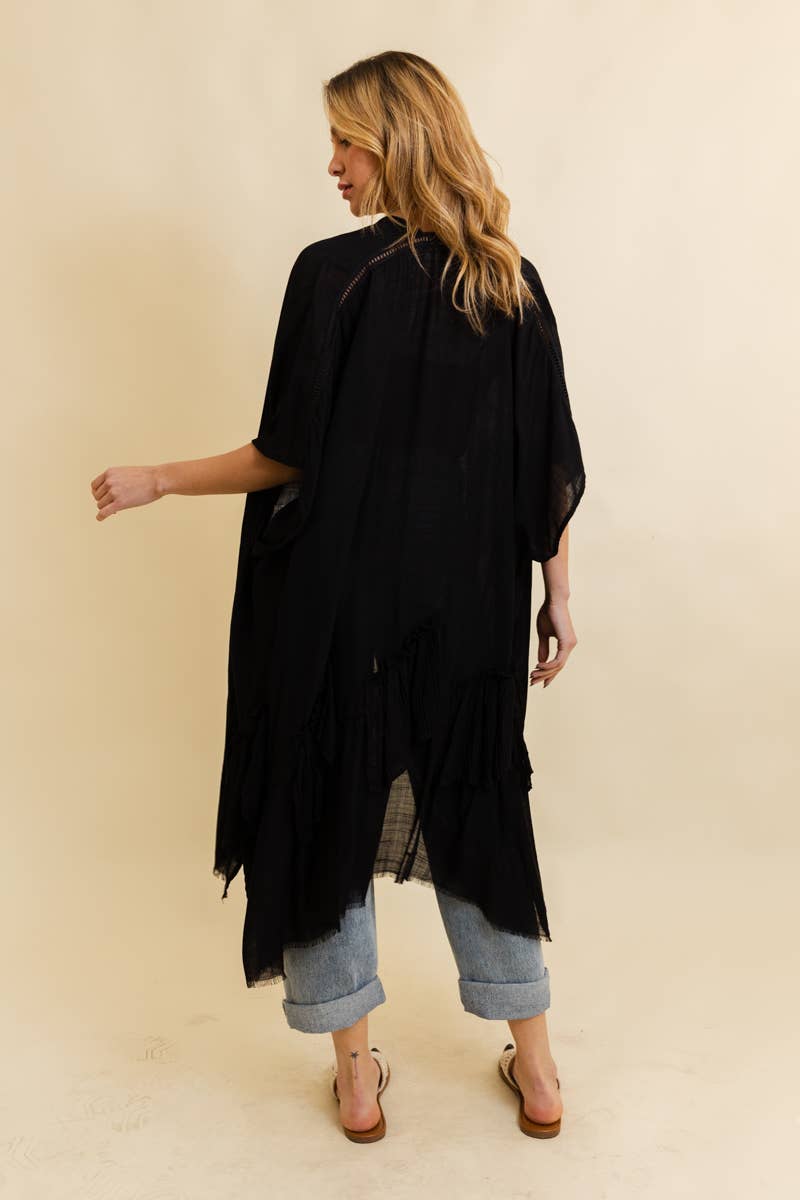 Kimono | Ruffle Edge | Black