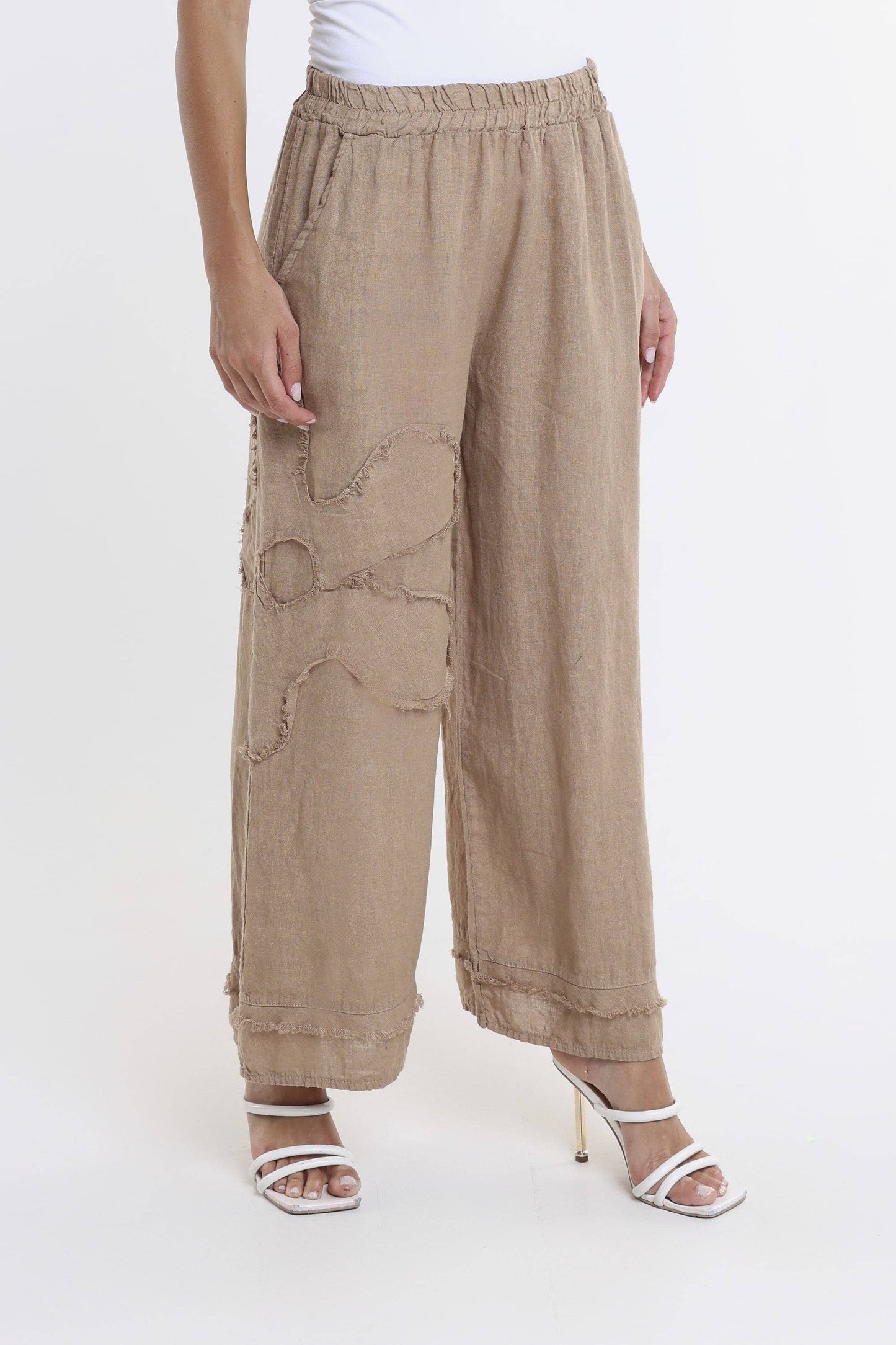 Raw Edge Linen Pant | Black