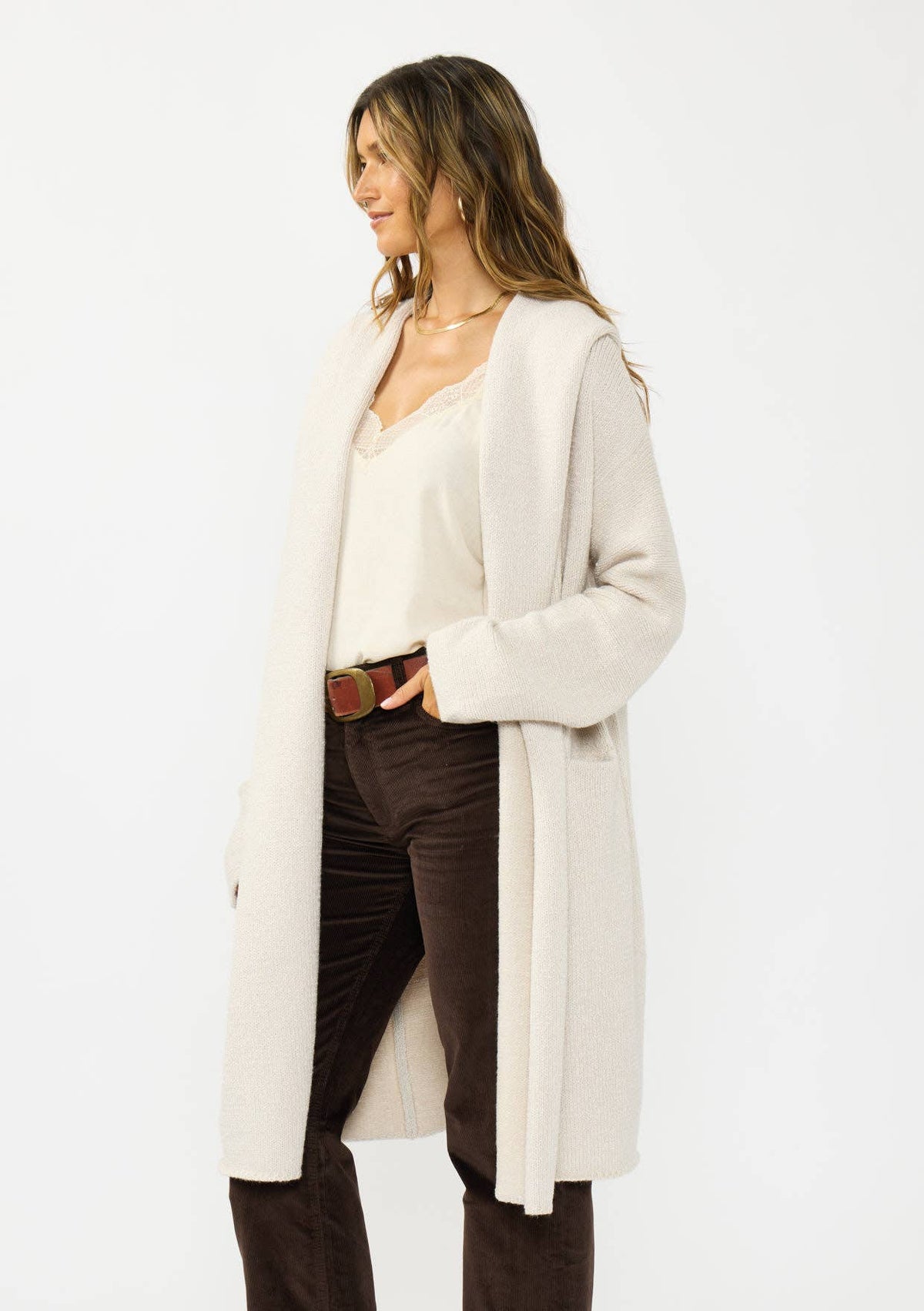 Hooded Cardigan with Pockets