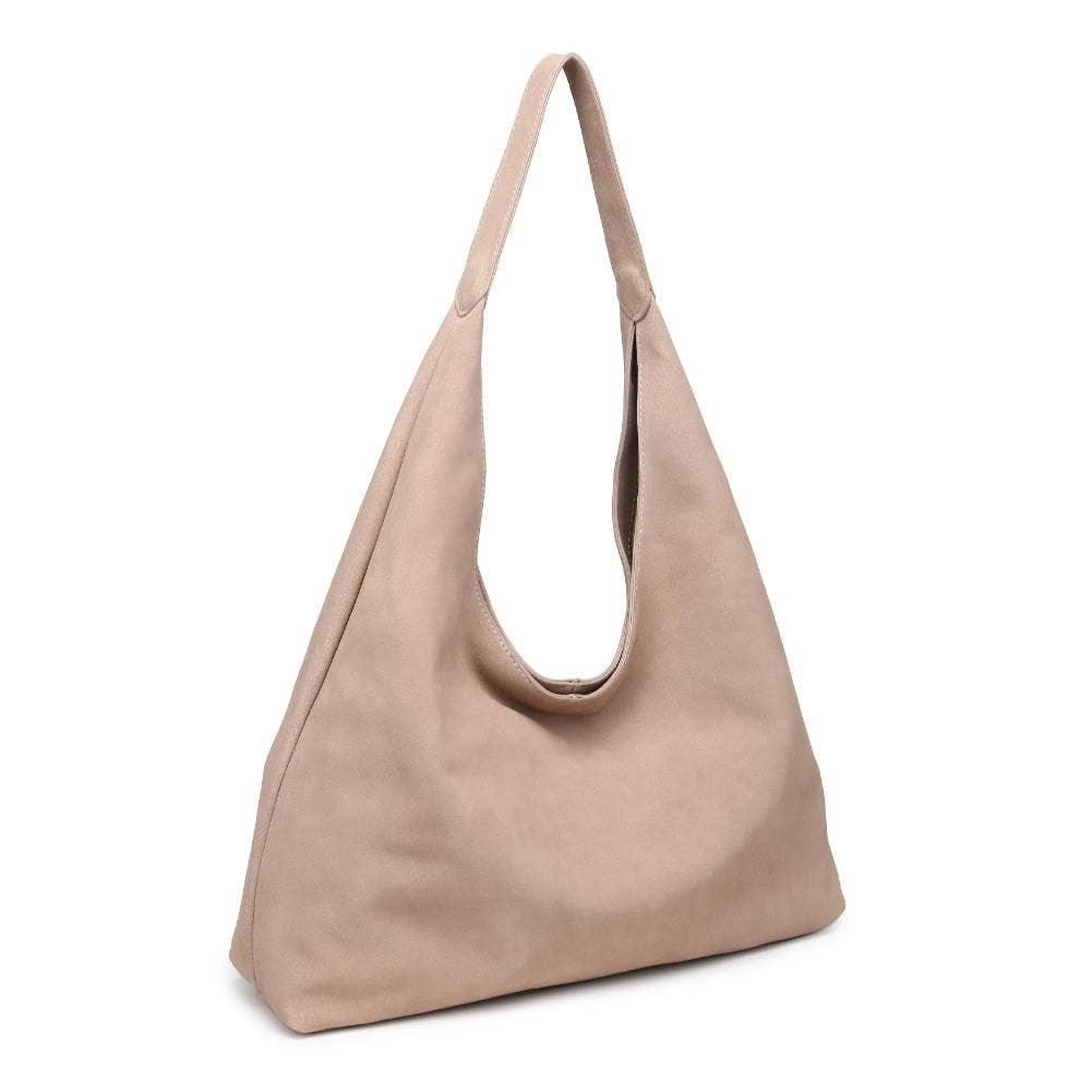 Genuine Suede Leather Hobo |Natural