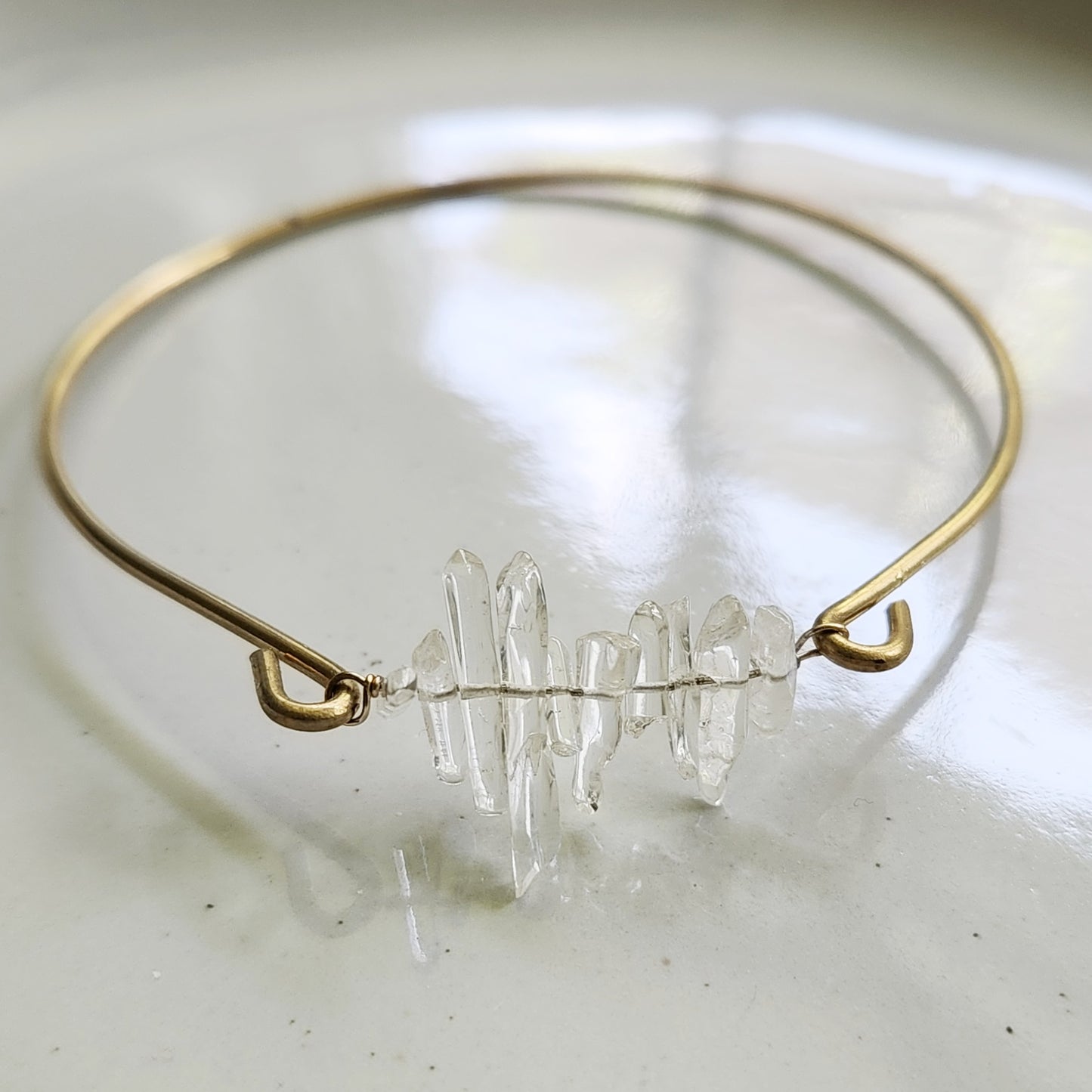 Quartz Stalactite + Brass Bangle