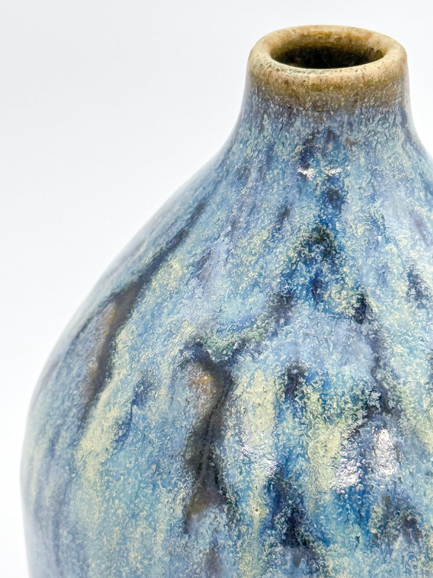 Handmade Ceramic Bud Vase | Flowing Blue