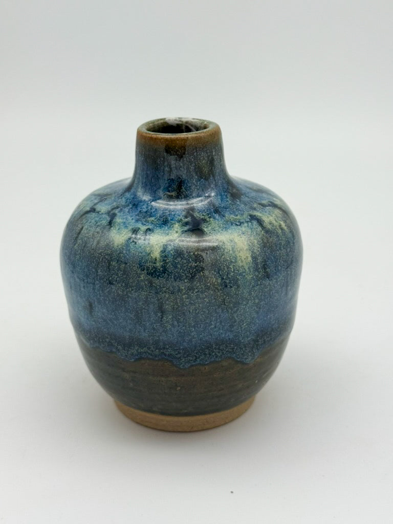 Handmade Ceramic Bud Vase | Flowing Blue