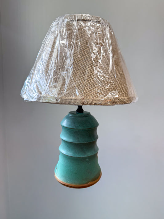 Handmade Ceramic Table Lamp | Textured Turquoise