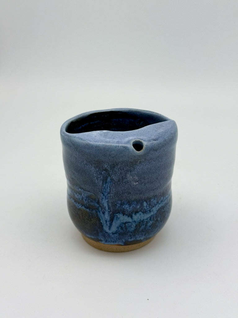Handmade Ceramic Mini Travel Cup 10oz | Dark Blue