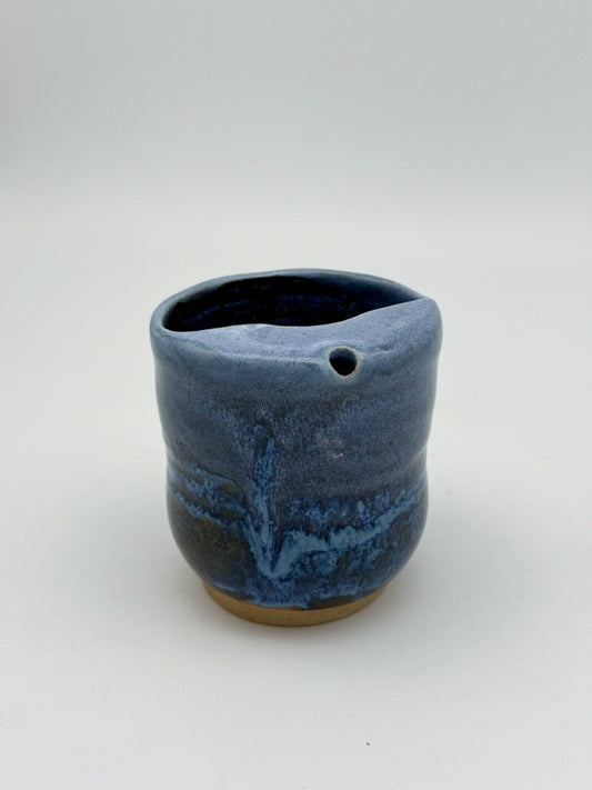 Handmade Ceramic Mini Travel Cup 10oz | Dark Blue