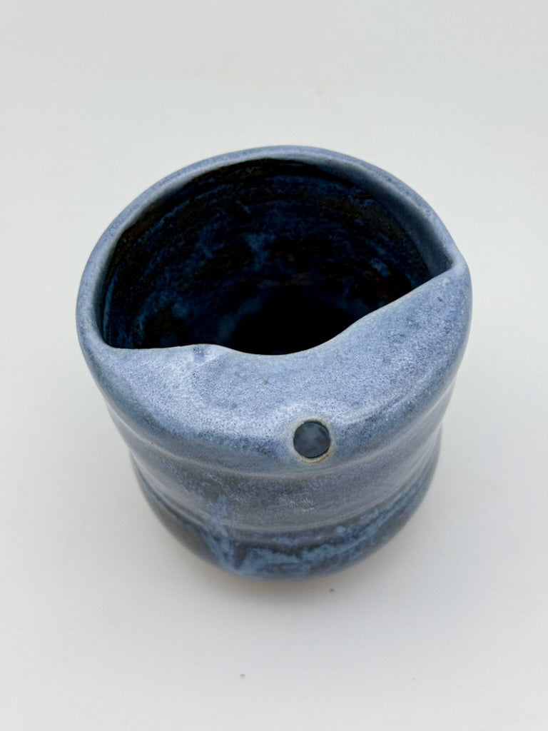 Handmade Ceramic Mini Travel Cup 10oz | Dark Blue