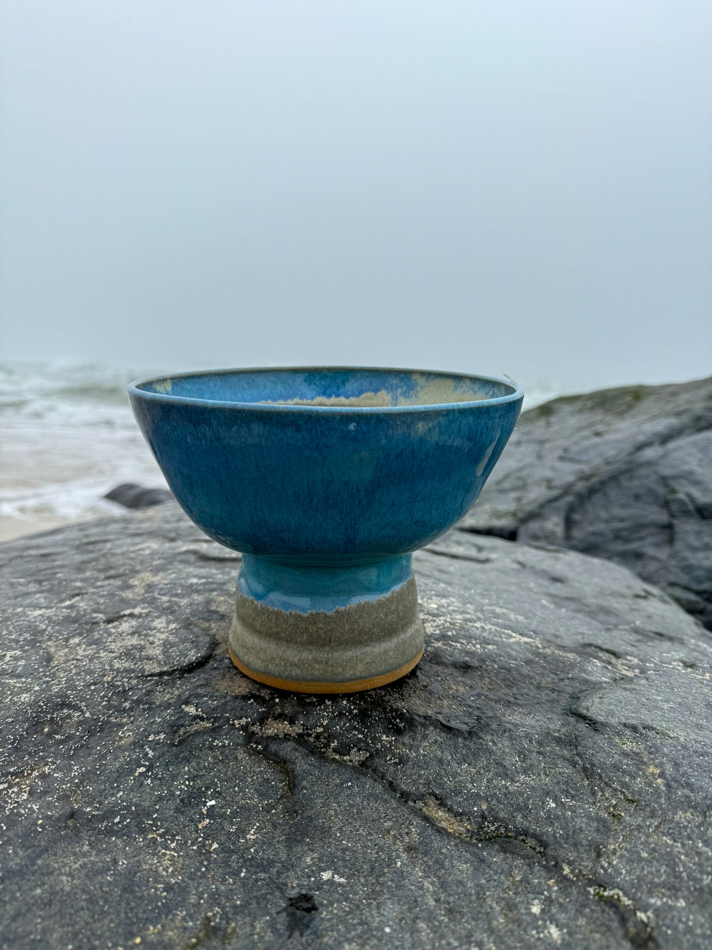 Handmade Ceramic Pedestal Bowl | Oceanic