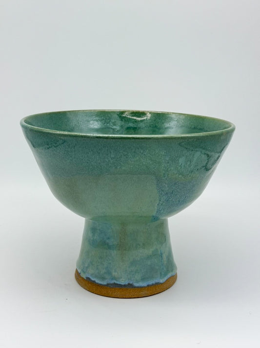 Handmade Ceramic Pedestal Bowl | Seafoam Green