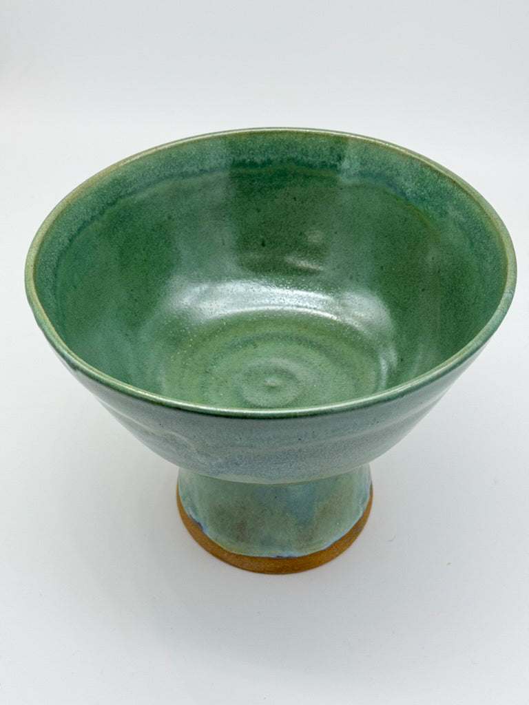 Handmade Ceramic Pedestal Bowl | Seafoam Green