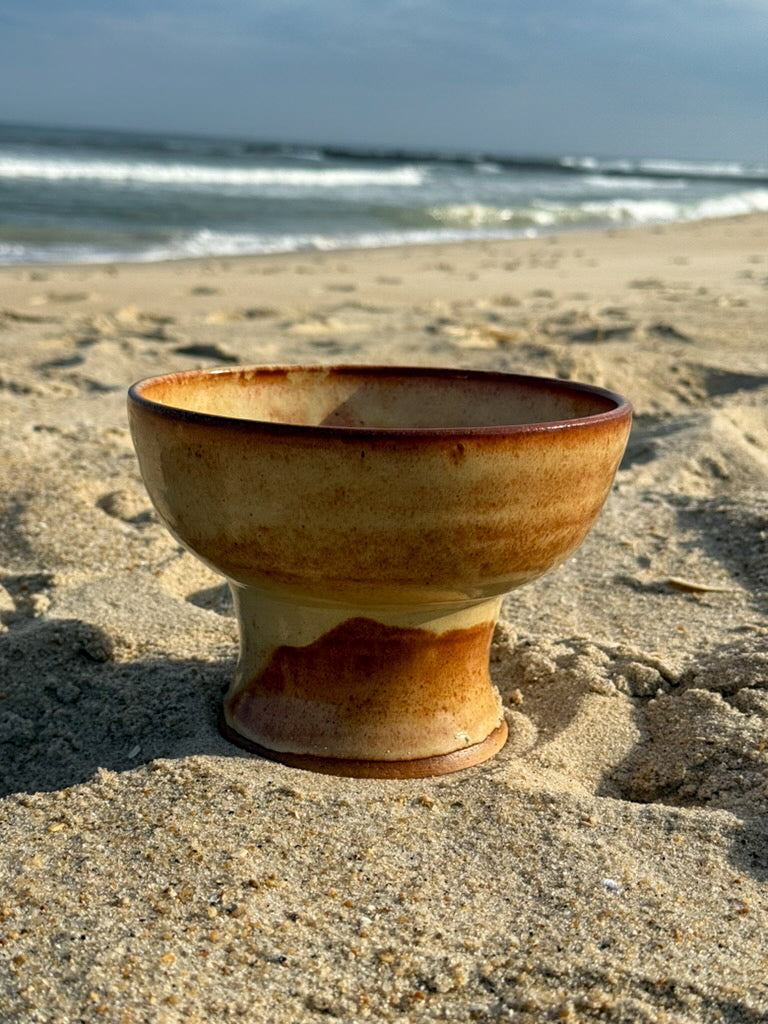 Handmade Ceramic Pedestal Bowl | Shino