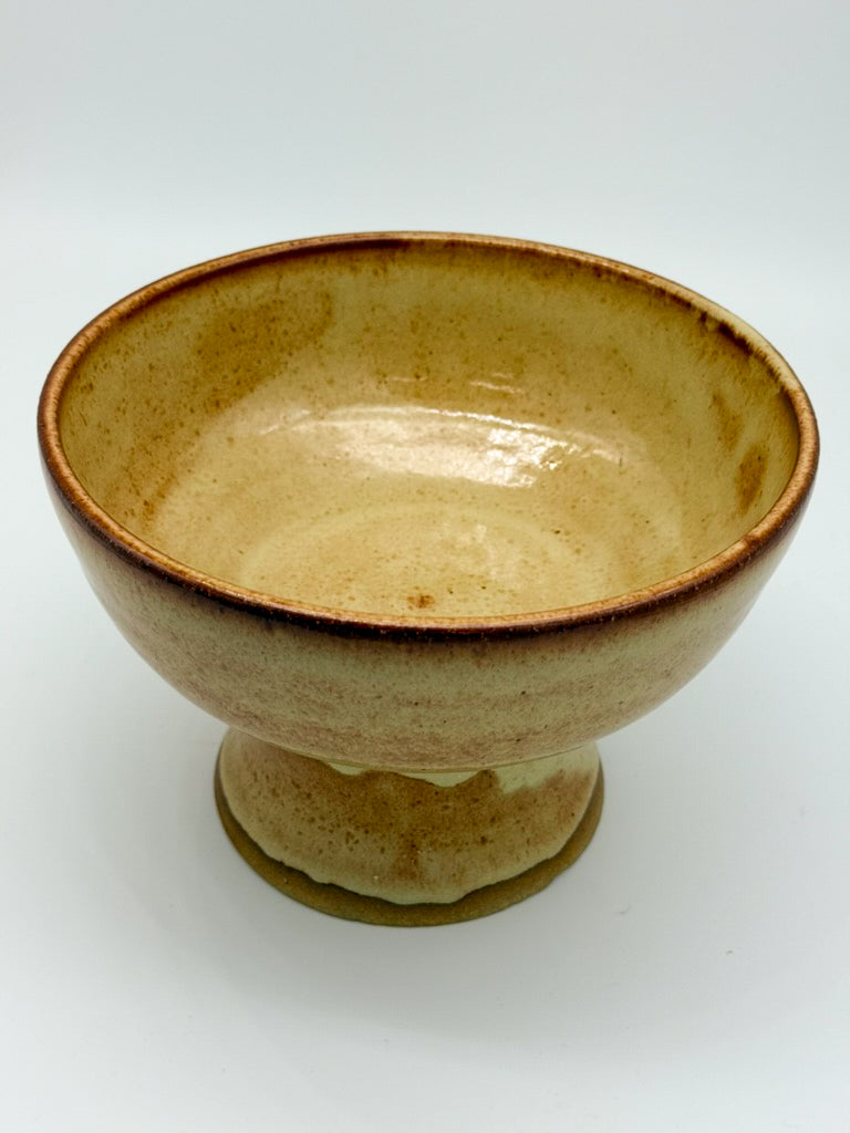 Handmade Ceramic Pedestal Bowl | Shino