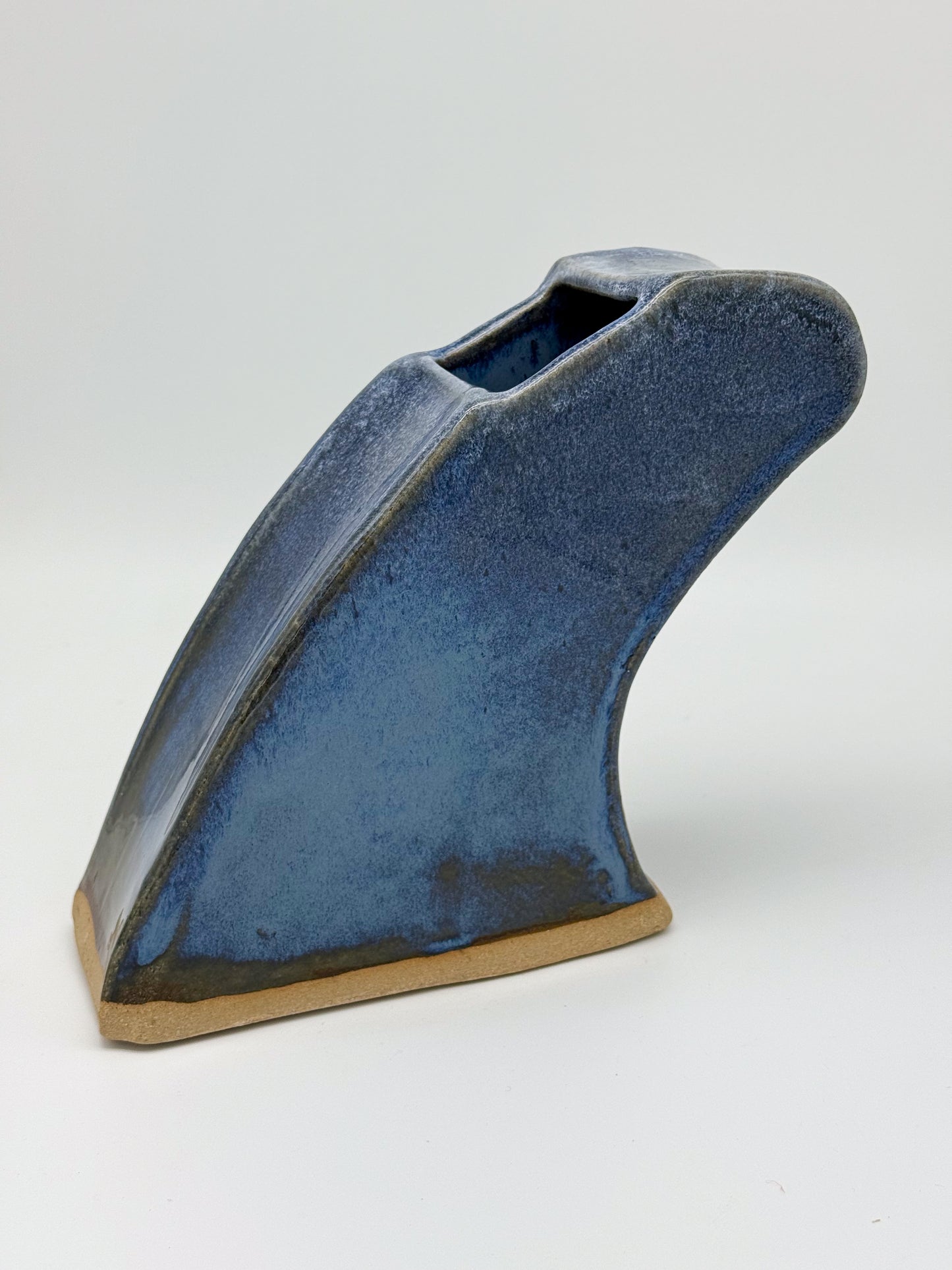 Handmade Ceramic Wave Vase - Dark Blue