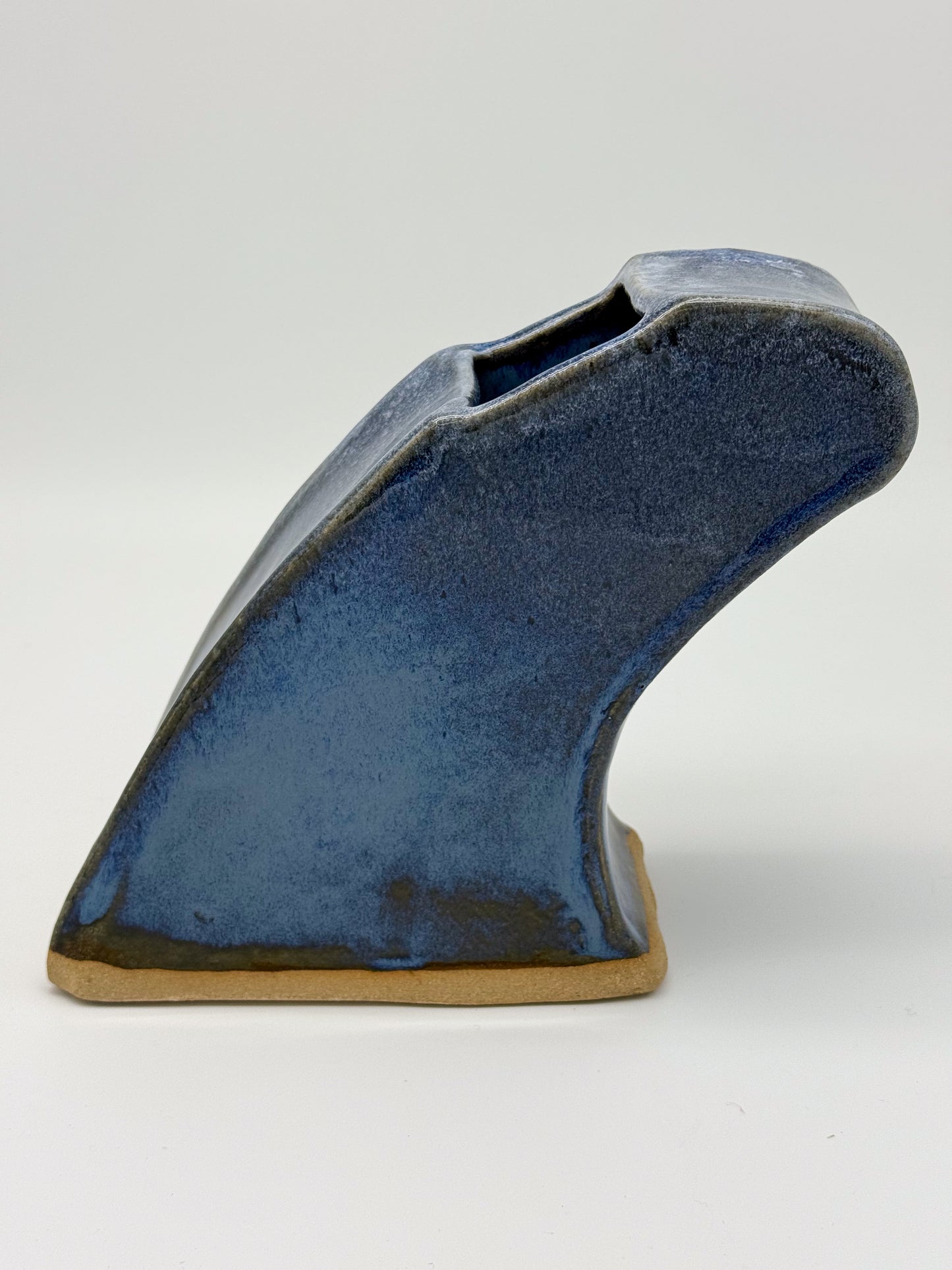 Handmade Ceramic Wave Vase - Dark Blue