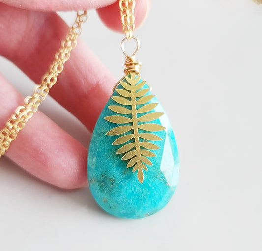 Turquoise + Fern Necklace